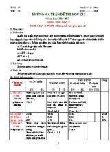 Đề thi học kì I Sinh học lớp 9 (Có đáp án) - Năm học 2016-2017 - Trường THCS Tú Điềm